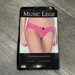 Music Legs Red Lace Panty Medium Large NWT